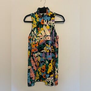 Adidas Yellow and Green Sleeveless Sheath Dress